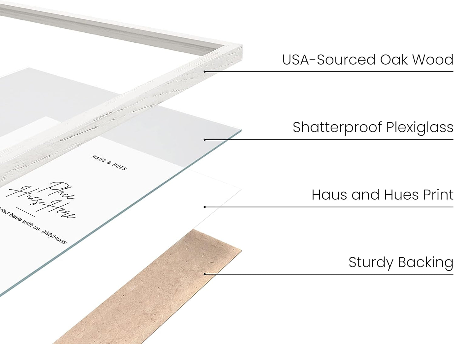 HAUS AND HUES Standalone White Oak Frame Set of 6-16x24