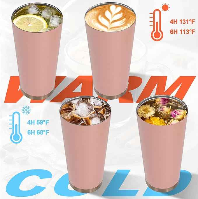 Insulated Coffee Tumbler 17.9oz 530ml Travel Coffee Mug 316 Stainless Steel Dual Drink Openings Leakproof Lid Reusable Insulated Coffee Mug Hot and Cold Ideal Travel Mug for Coffee Lover Daily