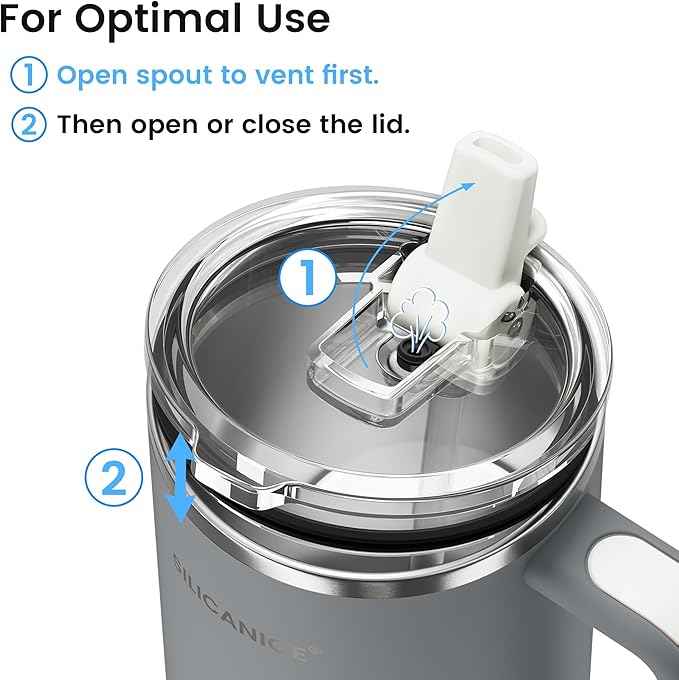 For Travel & Gym – Never Drink from a Moldy Lid Again: 30oz Hygienic Tumbler, 100% Leakproof Lid & Removable Foldable Spout. Reinforced Base, Fits Cup Holders- Gray
