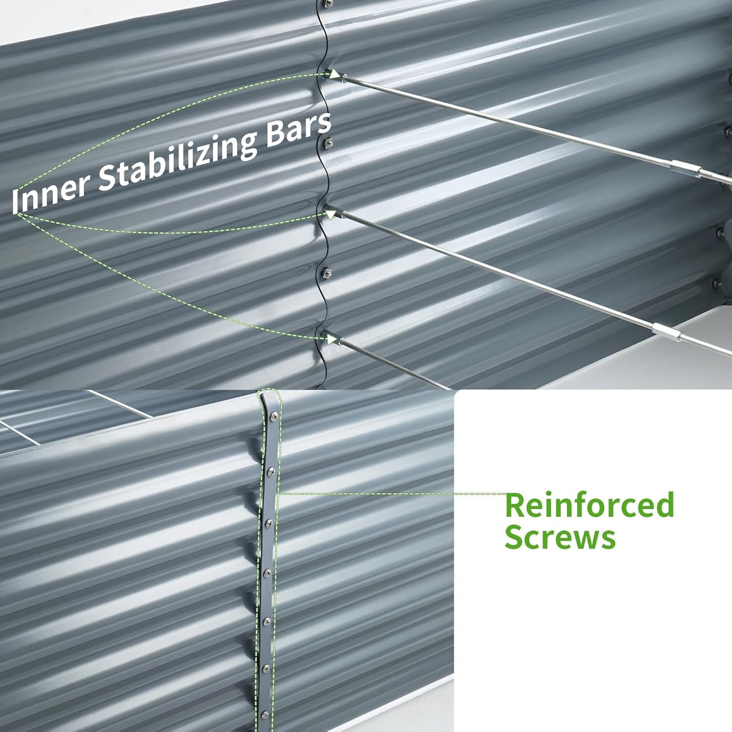 Land Guard 6×3×2ft Galvanized Raised Garden Bed, Planter Boxes Outdoor, Raised Garden Beds Outdoor for Vegetables, Flowers, Herbs, 269 Gallons, Modern Gray…