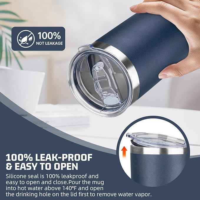 20 oz Tumbler with Lids and Straws, Stainless Steel Insulated Travel Coffee Mug, Double Wall Vacuum Insulated Tumblers, Powder Coated Coffee Tumbler for Cold & Hot Drinks (Mix Color-3)