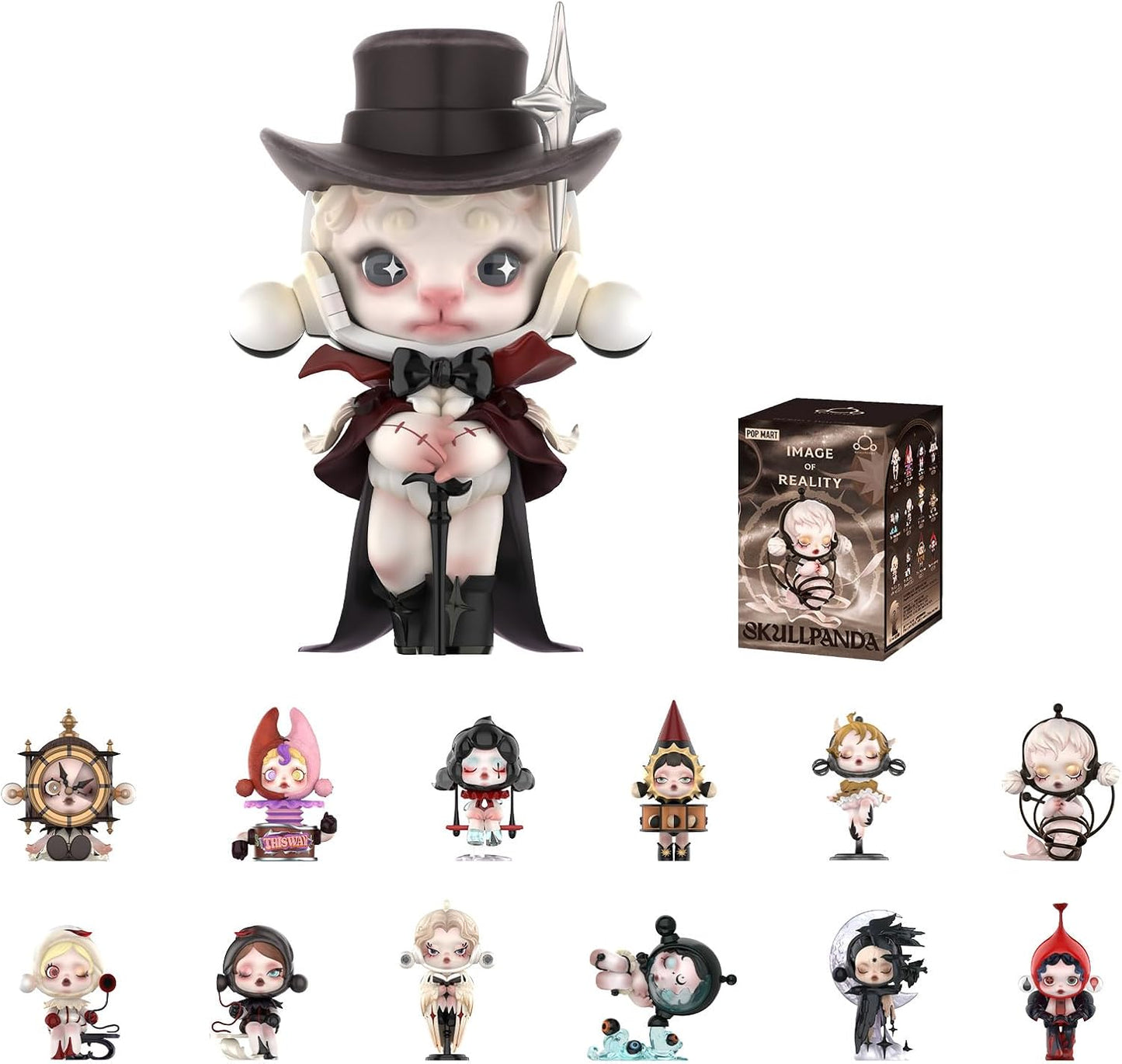 POP MART SKULLPANDA Image Of Reality Series Figures, SKULLPANDA Blind Box Figures, Random Design Action Figures Collectible Toys Home Decorations, Holiday Birthday Gifts for Girls and Boys, Single Box