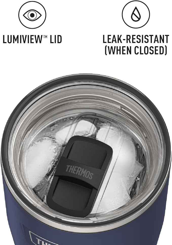 THERMOS ICON SERIES, Stainless Steel Tumbler with Slide Lock, 24 Ounce, Mystic Navy