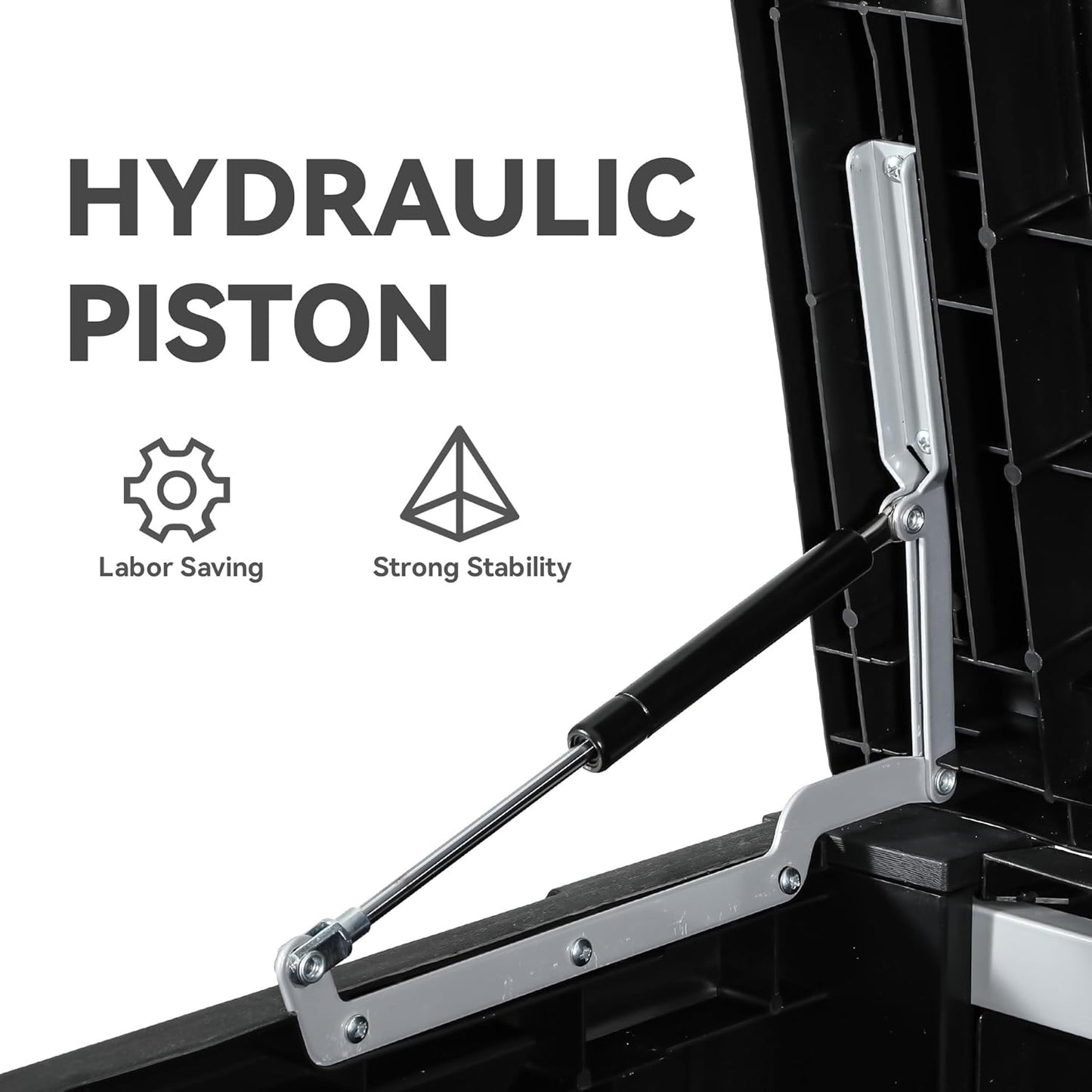 YITAHOME 120 Gallon Large Deck Box, Resin Outdoor Storage Box for Outdoor Pillows, Garden Tools and Pool Supplies, Waterproof, Lockable, Black