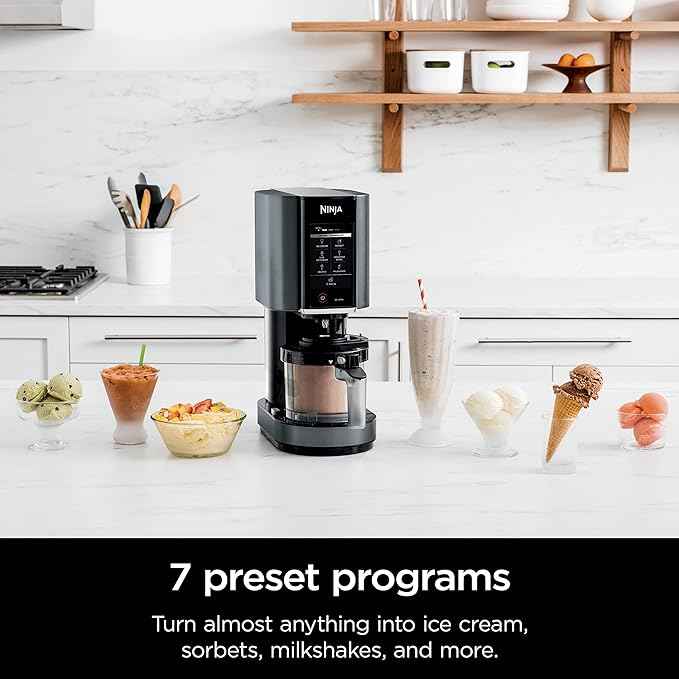 Ninja CREAMi 7-in-1 Ice Cream Maker, Includes (5) Pints, for Ice Cream, Gelato, Sorbet ,Milkshakes, Mix-ins, Smoothie Bowls & More