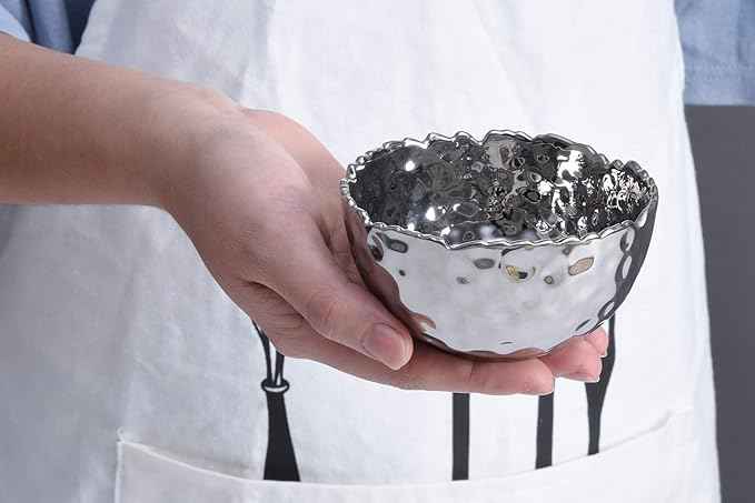 Pampa Bay Millennium Porcelain Snack Bowl, Silver