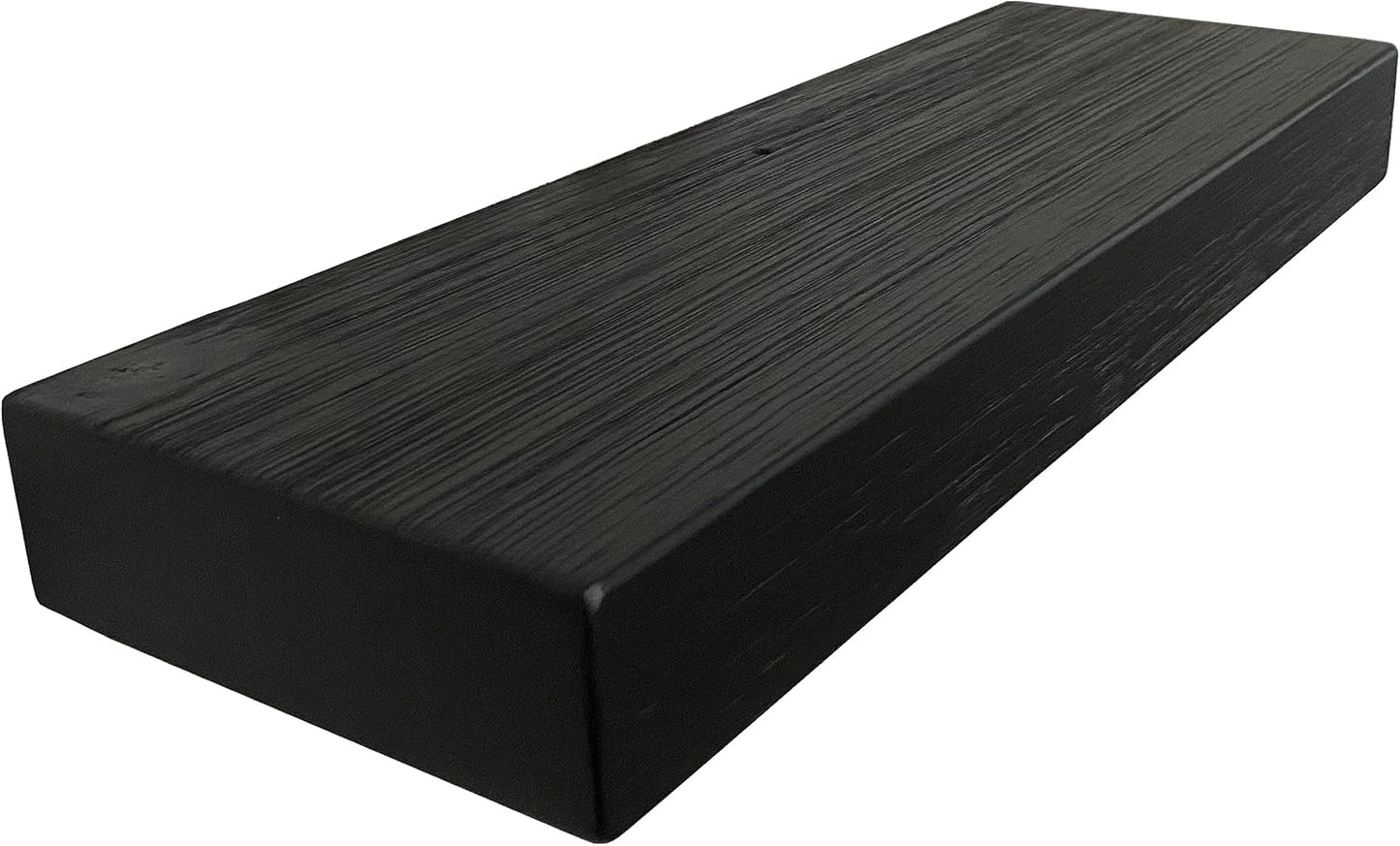 joelsantiques 24 Inch Wooden Floating Shelves for Wall - 24x6x2 in - Made of Natural Wood - Short Heavy Duty Rustic Wall Shelves for Bedroom - Perfect for Bathroom, Kitchen - Black