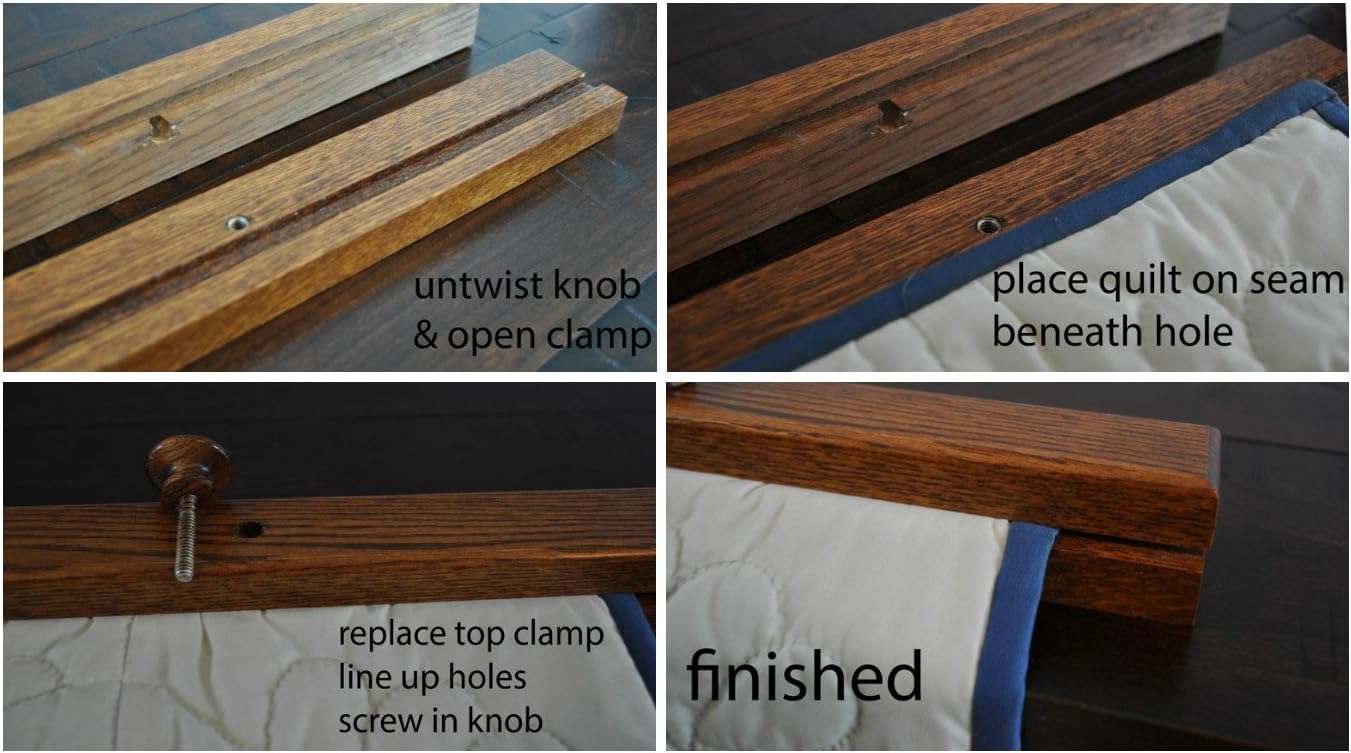 RRD Quilt Hanger for Wall for Display (96") Amish Made Wooden Quilt Rack Wall Mount - Rustic Tapestry Quilt Wall Hangers (Oak Wood, Michaels Stain)