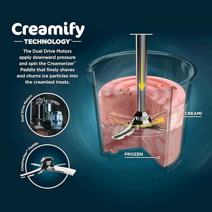 Ninja CREAMi Ice Cream Maker, 5 One-Touch Programs, Includes (2) 16oz Pints with Lids, Transform Frozen Bases to Ice Cream, Sorbets, Milkshakes, Vegan, Dairy-Free Options, NC300 White (Renewed)