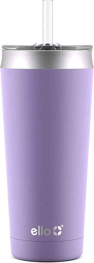 Ello Beacon Vacuum Insulated Stainless Steel Tumbler with Slider Lid and Optional Straw