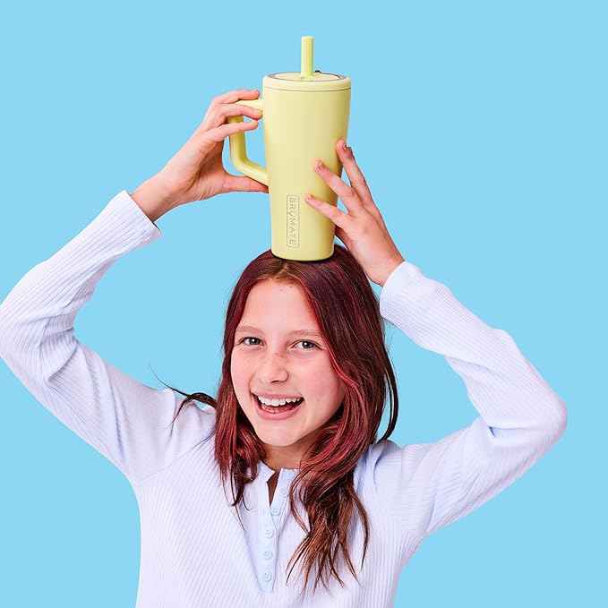 BrüMate Era 20 oz Tumbler with Handle and Straw | 100% Leakproof Insulated Tumbler with Lid and Straw | Made of Stainless Steel | Cup Holder Friendly Base | 20oz (Dune)