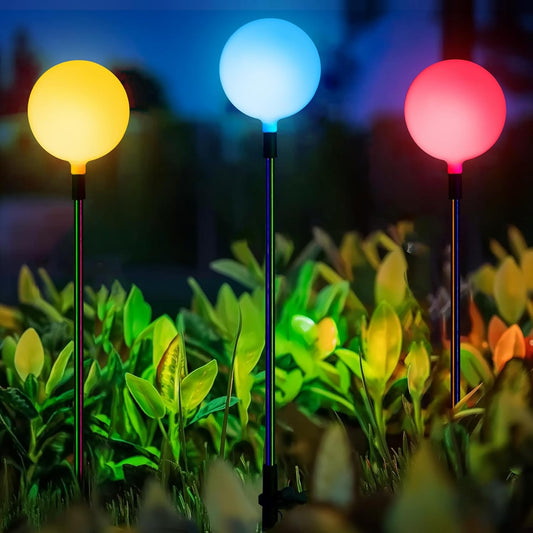 SOLPEX Solar Garden Lights 3 Pack, Solar Globe Lights Outdoor Waterproof, Multi-Color Changing Garden Spheres Outdoor Waterproof, Ball LED for Garden Decorations