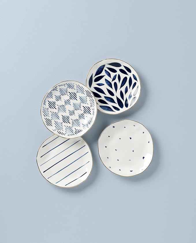 Lenox Blue Bay 4-Piece Tidbit Plate Set, 2.10 LB