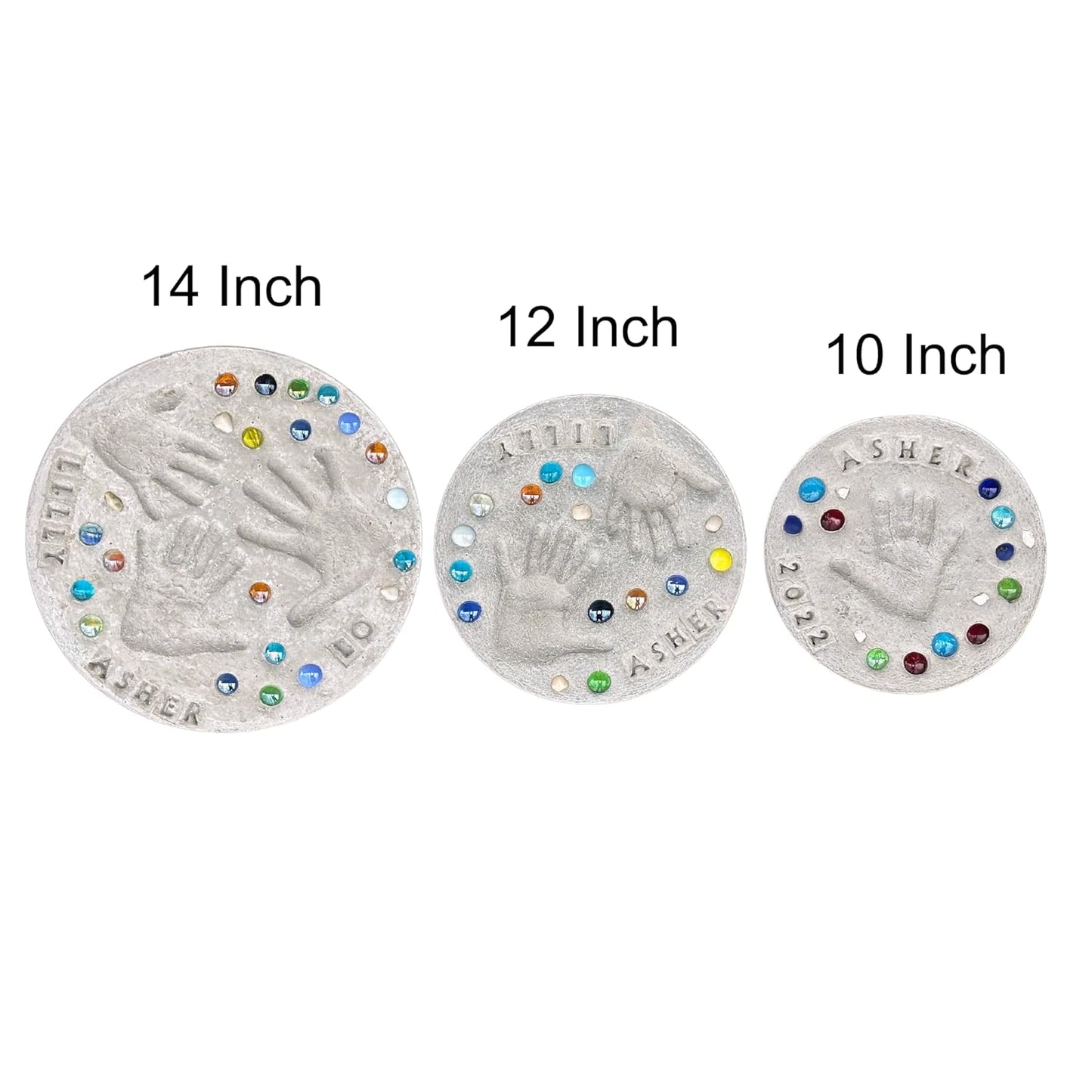 Large DIY Stepping Stone Kit, Handprint Stepping Stone, Mother's Day Gift, Footprint Stepping Stone (12 inch)