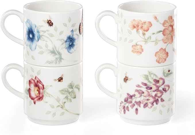 Lenox 890451 Butterfly Meadow 4-Piece Stacking Mug Set