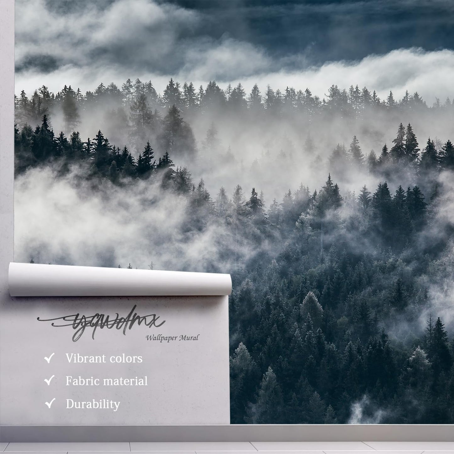 -Misty Forest Bedroom Wallpaper XT20 L 180" x 115"