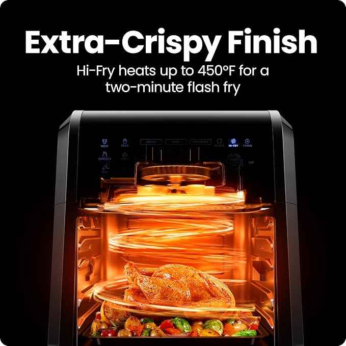 Chefman 12-Quart 5-in-1 Air Fryer Oven with Digital Timer, Touchscreen, and 12 Presets - Family Size Countertop Convection Oven, Dishwasher-Safe Parts