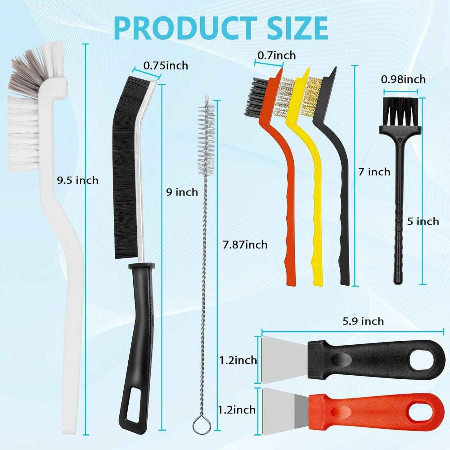 15PCS Crevice Cleaning Brush, Hard Bristle Grout Scrub Brushes, Multifunctional Gap Detail Cleaning Tools for Bathroom, Kitchen, Window Sill, Tile Corners & Household Deep Cleaning