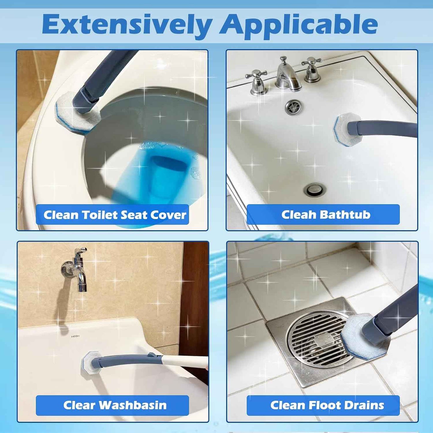 60 Count Toilet Wand Refills, Compatible with Clorox Toilet Wands, Disposable Scrubbing Pads for Toilet Bowl Cleaning, No Falling Apart, Deep Bathroom Cleaning Refills