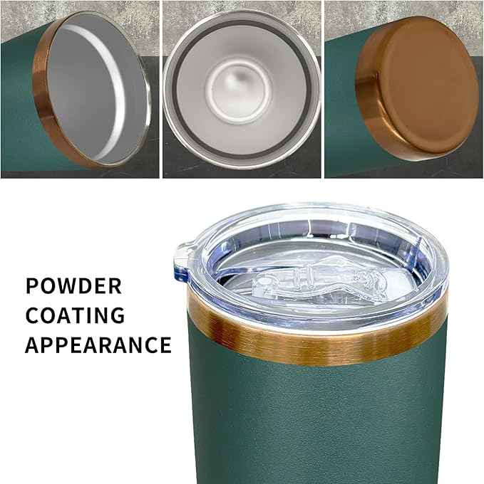 20 oz Tumblers Stainless Steel Tumbler with Lid and Straw Insulated Copper Coffee Mug for Laser Graving 22oz Powder Coated Cup(Green,12 pack)