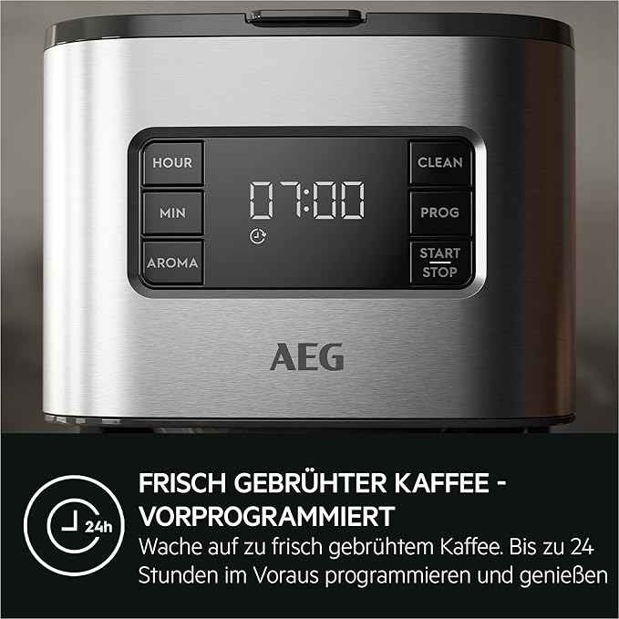 AEG Coffee machine CM5-1-6ST Deli 5/1.25 l/programmable timer/keep warm function/safety shutdown/water level indicator/ideal dosing quantity/anti-drip function /