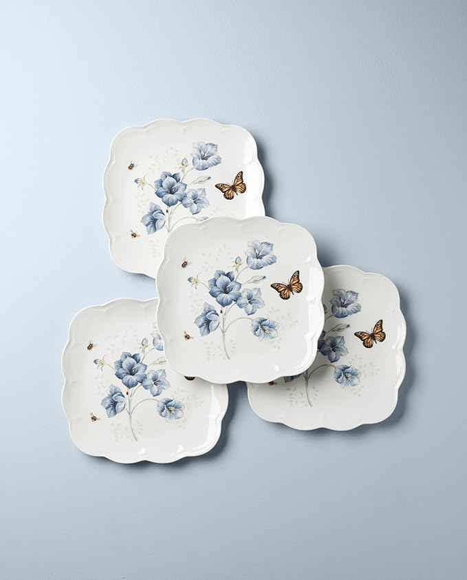 Lenox 894309 Butterfly Meadow Square 4-Piece Dinner Plates