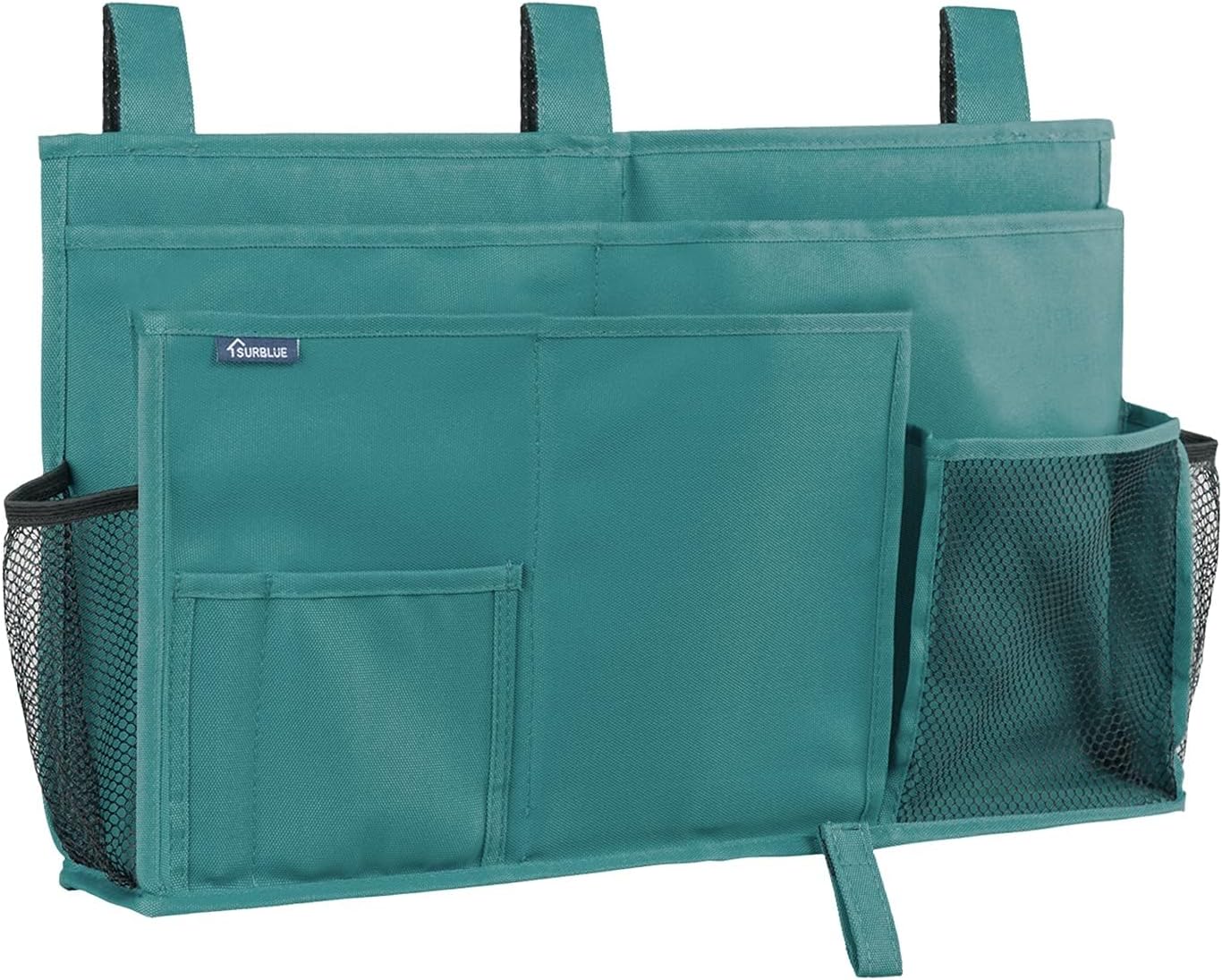 Surblue Caddy Hanging Organizer Bedside Storage Bag for Bunk and Hospital Beds, Teal, L