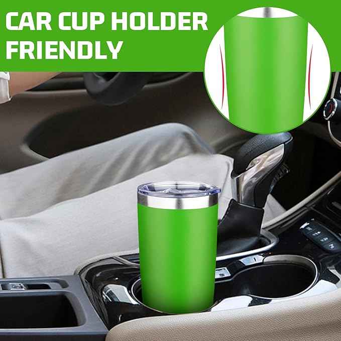 20oz Tumbler with Lid Double Wall Vacuum Insulated Travel Coffee Mug Stainless Steel Thermal Cup Powder Coated Sturdy Coffee Tumbler Bulk for Hot and Cold Beverages (Multicolor-1,6)
