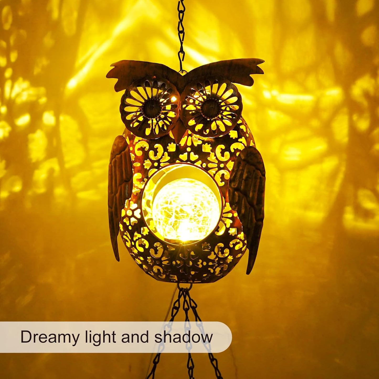 Wind Chimes Outdoor Indoor Decor: Birthday Gifts for Mom Grandma - Outside Lights for Garden Yard Patio Porch(Owl)