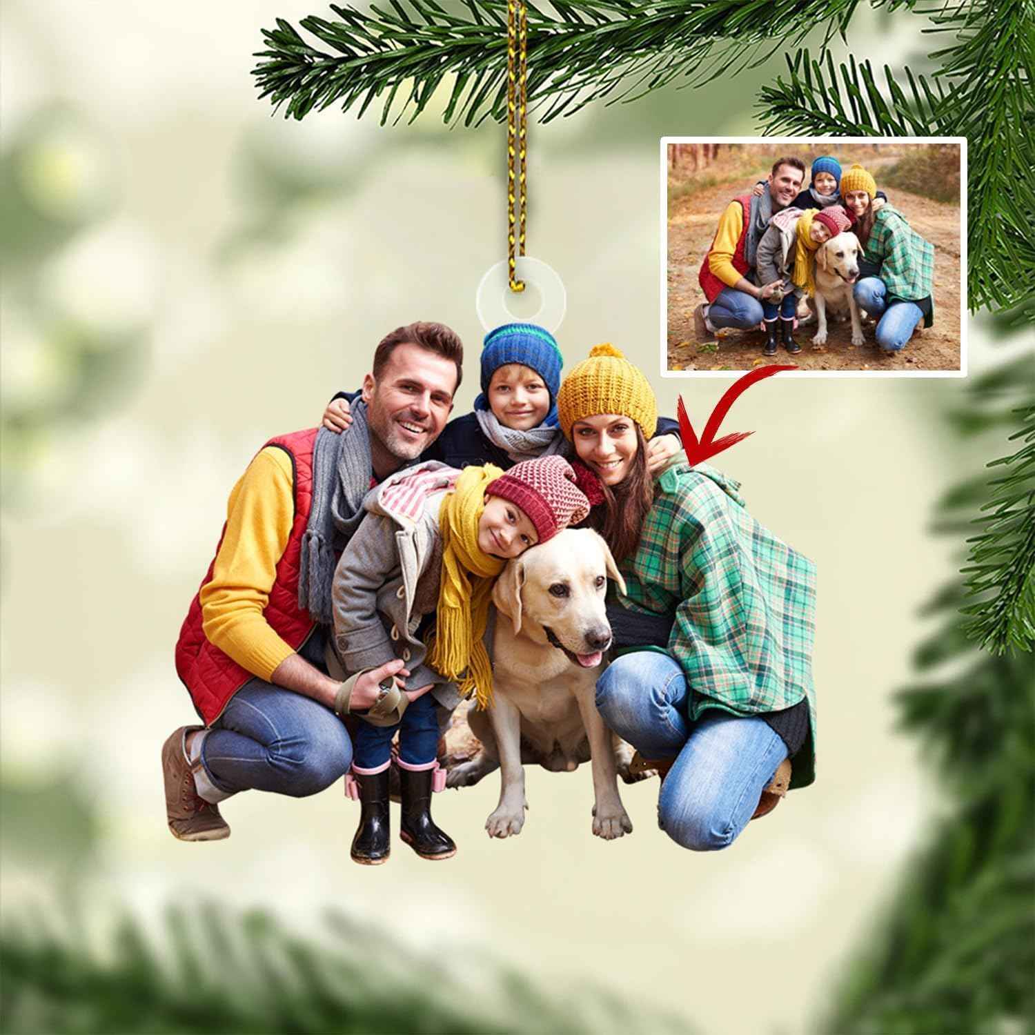 Customized Photo Ornament for Xmas Tree 2D, Personalized Christmas Ornament with Photo, Xmas Family Friend Gifts, Custom Picture Family Christmas Ornament 2025, Hanging Christmas Decor