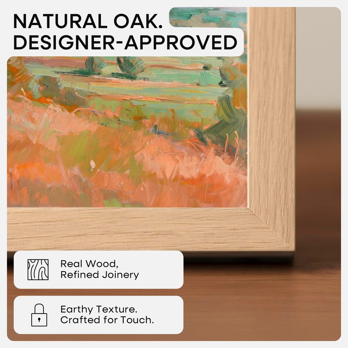 Homeforia 14x22 Picture Frame Wood, High End Natural Oak 14x22 Light Wooden Poster Frame with Mat 12x16, 14 x 22 Frames Matted to 12 x 16 Photo, 22x14 Hanging Frame, Tempered Glass, Wall Kit, Set of 1