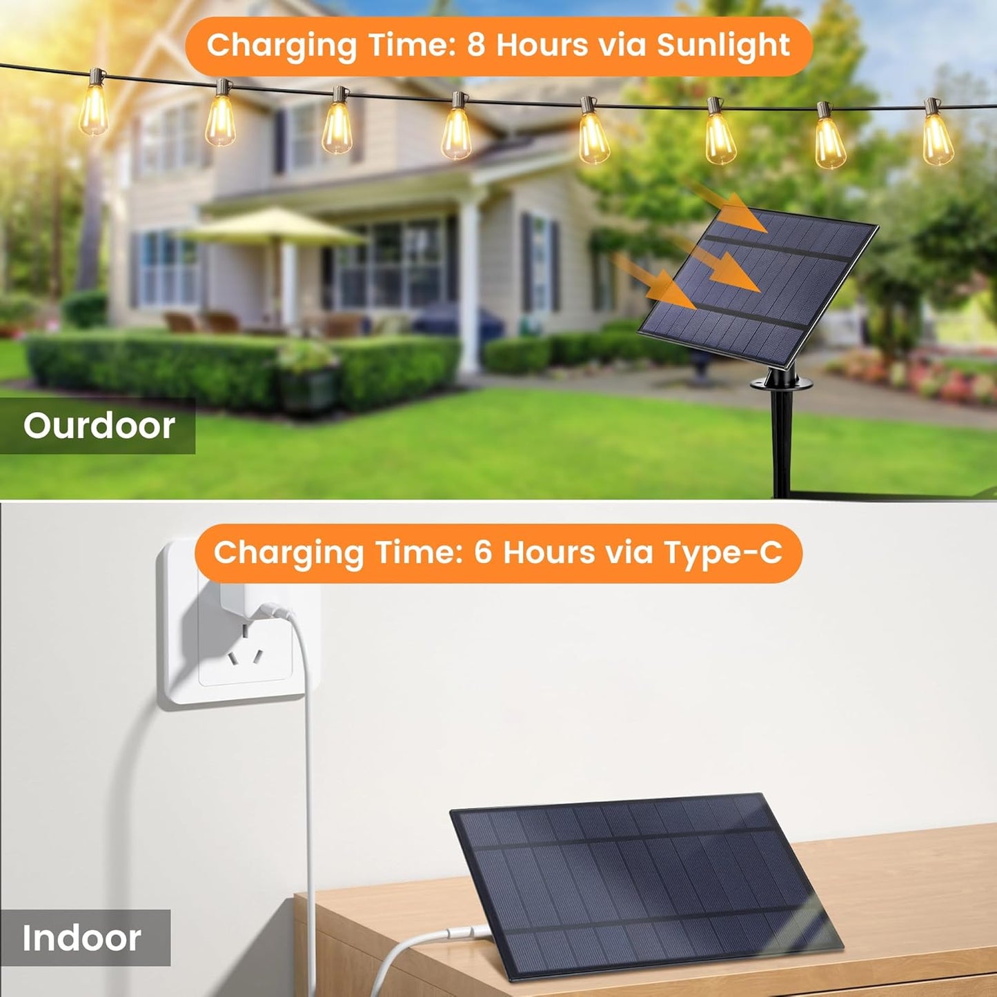 OHLUX 35FT Solar Globe String Lights Outdoor, Waterproof Solar Patio Lights with Remote, 17 Shatterproof ST38 LED Filament Bulbs, 2200K Soft White, Dimmable Edison Hanging Lights for Gazebo, Deck