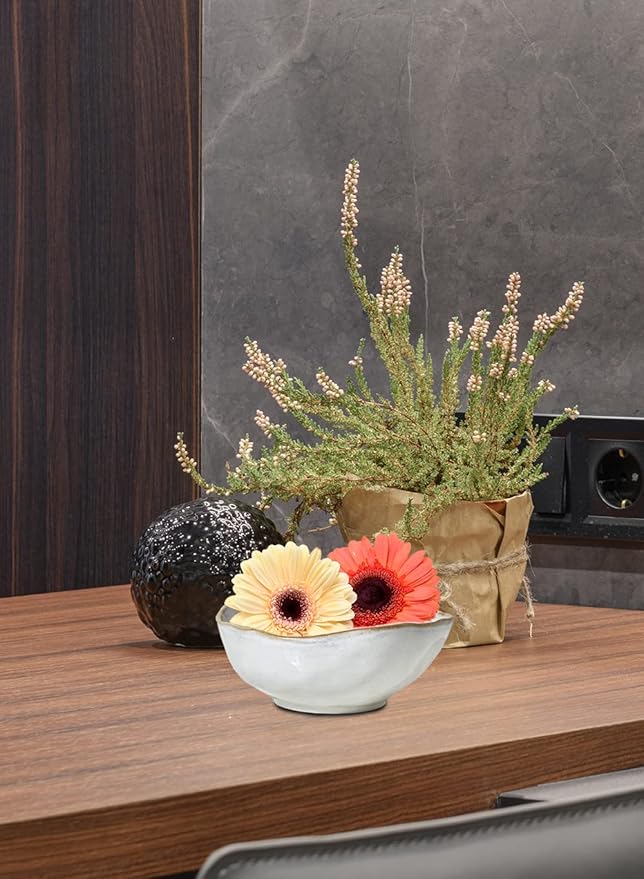 Serene Spaces Living Small Glazed Ceramic Bowl Under $20, Decorative Bowl for Home Décor, Shelf & Table Accent, 6" Diameter