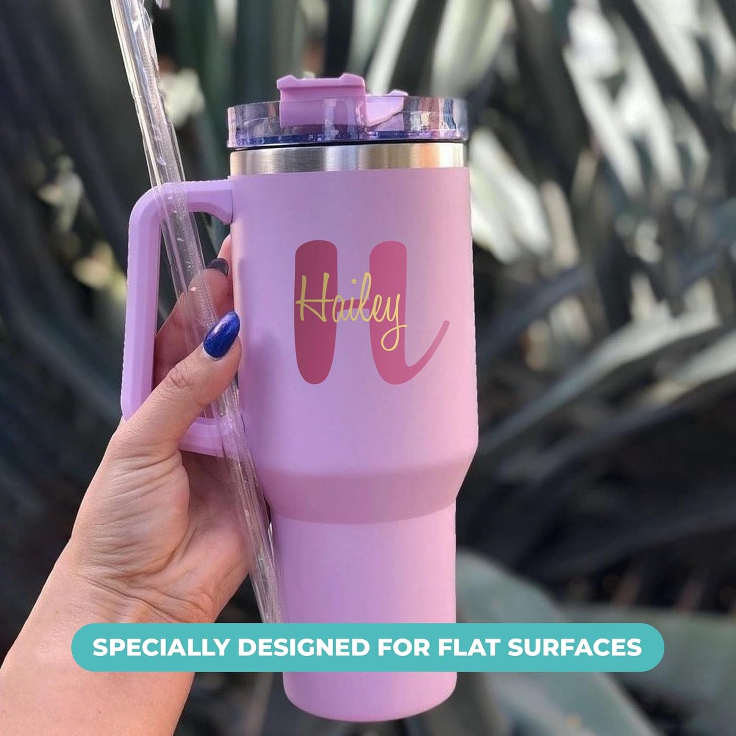 CRYPTONITE Multiple Font Personalized Name & Initial Vinyl Wall Decals I Nursery Wall Decal for Baby Boy & Girl Decoration I Stickers for Kids I Multiple Size Options (F. Name & Initial Plane Color)