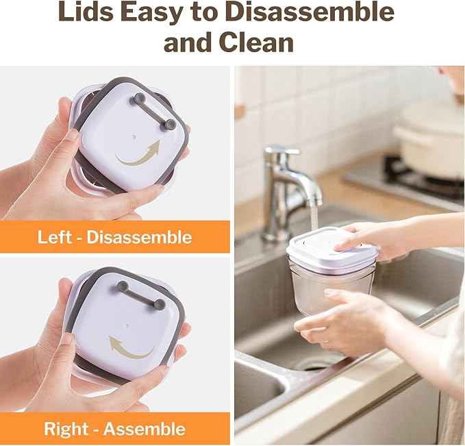 Pop Top Food Storage Container Set | 4Pcs Airtight Cereal Storage Organizer Canisters with Pop Lids, BPA-Free, Vacuum Seal & One-button Opening, Stackable Dry Food Storage(1.9qt*2,0.8qt,1qt