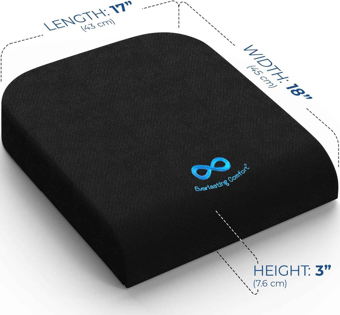 Everlasting Comfort Ventilated Wheelchair Cushions for Pressure Relief - Gel Memory Foam Wheel Chair Seat Cushion Pad for Seniors and Adults & Pain Relief - Soft Non-Slip Cover - Office Accessories