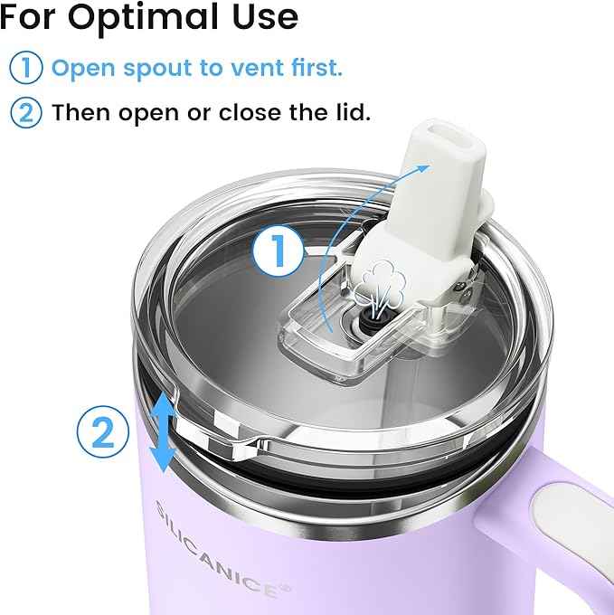For Travel & Gym – Never Drink from a Moldy Lid Again: 30oz Hygienic Tumbler, 100% Leakproof Lid & Removable Foldable Spout. Reinforced Base, Fits Cup Holders- Lilac