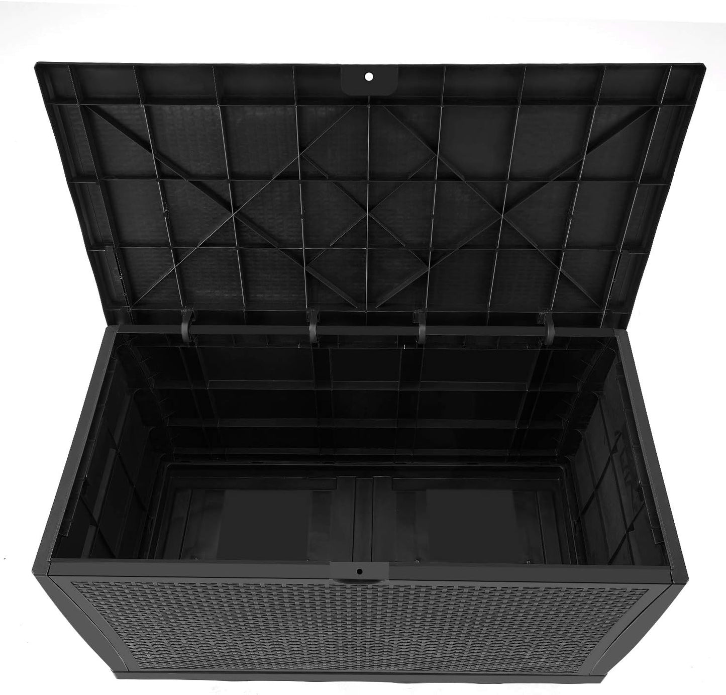 Deck Box Plastic Rattan Storage Box Outdoor for Storage and Organization 120 Gallon Black