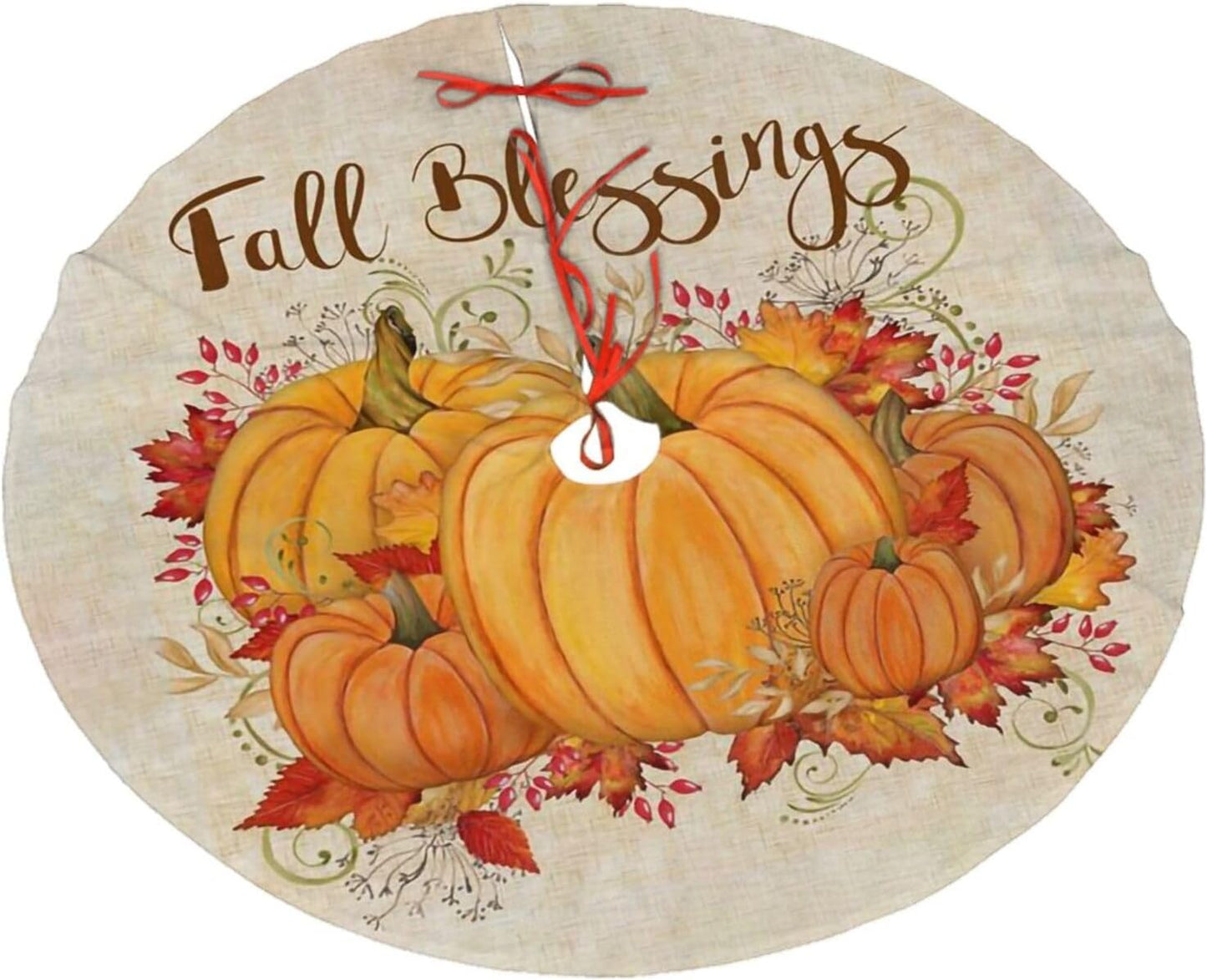 Christmas Tree Skirt,Fall Blessings Xmas Tree Skirt Rustic Farmhouse Tree Skirt for Christmas Decor Xmas Holiday Home Party Decorations30