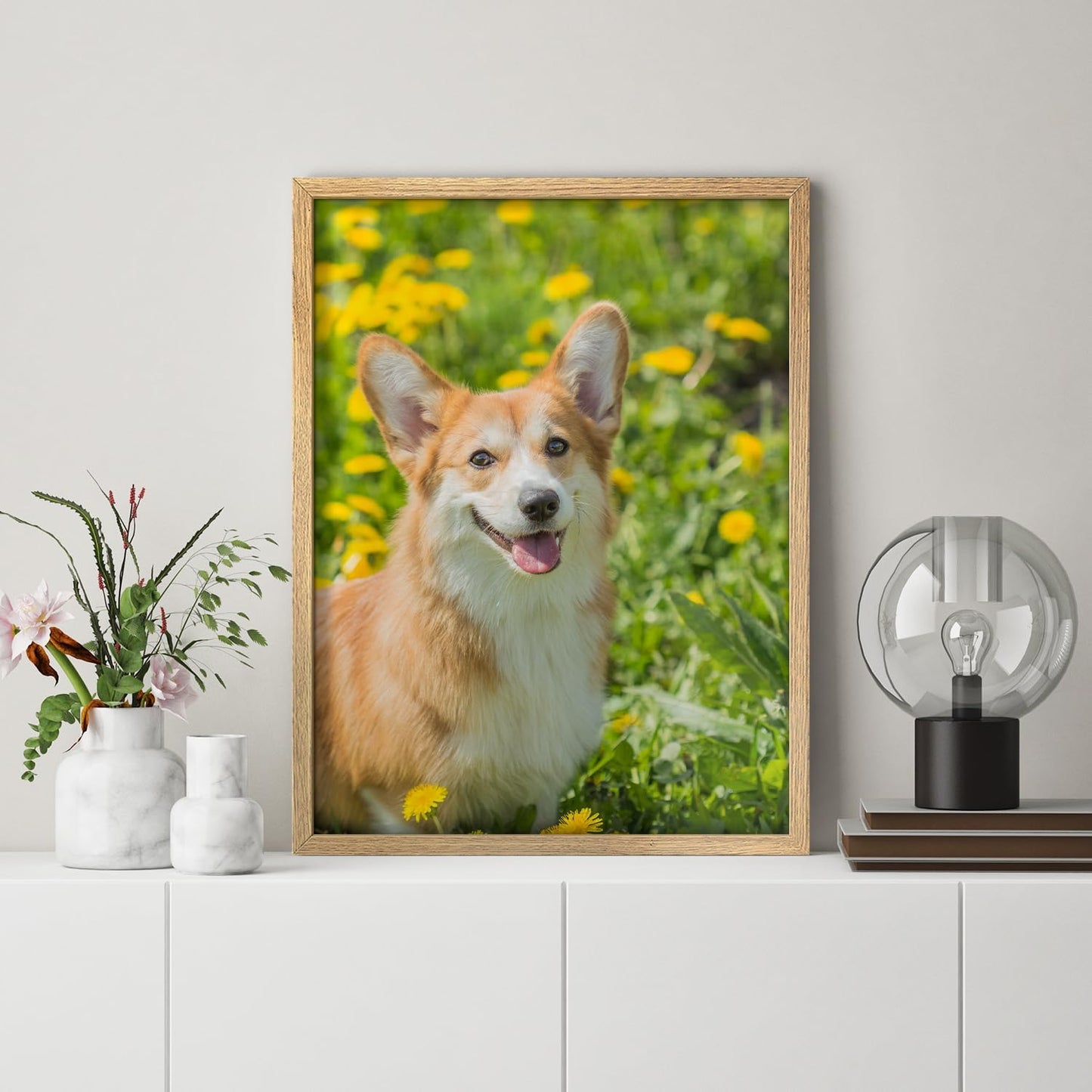 NWT Custom Framed Poster Prints with Your Any Photos, Personalized Canvas Pictures for Wall to Print Framed - 12"x16" Natural