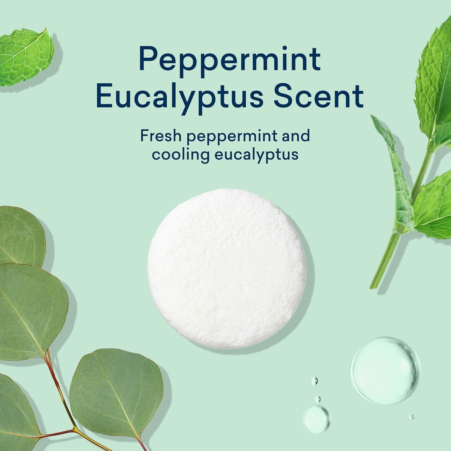 BLUELAND Toilet Bowl Cleaner Tablets, Starter Set, 14 Count with Tin, Peppermint Eucalyptus, Plastic-Free, No Harsh Chemicals, Plant-Based