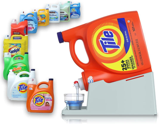 TidyFriend Laundry Detergent Holder Stand Organizer with Drip Tray, Laundry Soap Holder with Non-Slip Rubber Feet for Washing Space Organization, Angled Downward Slope for Easy Pouring (Blue)