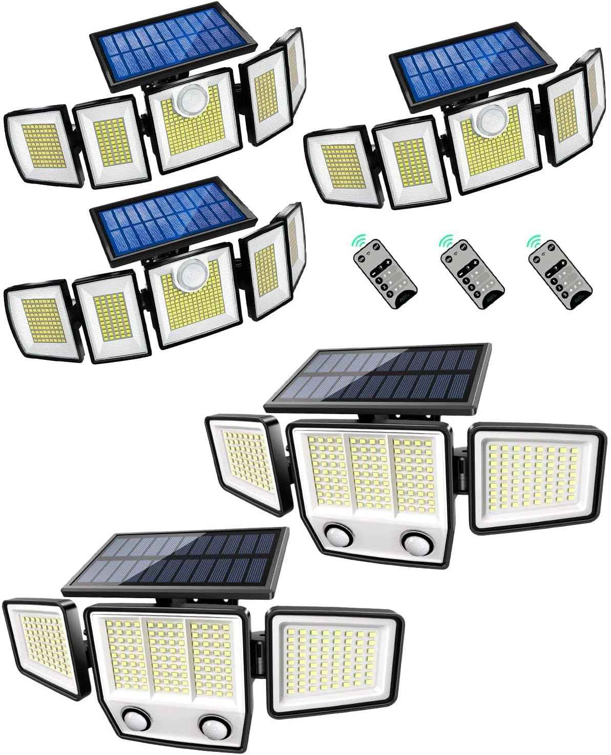 MDCMDCM Solar Motion Sensor Outdoor Lights Waterproof -Solar Lights Outdoor Waterproof Motion Sensor - 416 LEDs 3000 Lumens Super Bright