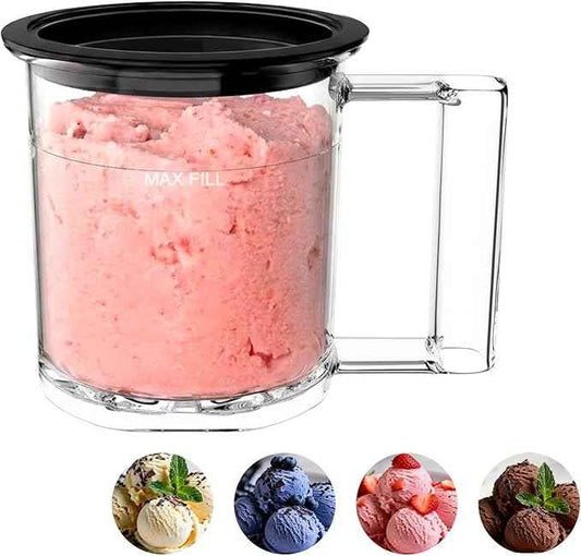 KF-2501 20 oz Pint Replacement Container Cup with Storage Lid for Frozen Treat Makers, Extra Pint for Ice Cream/Gelato/Sorbet Bases, Freezer Storage, Single-Batch Prep (1-pack)