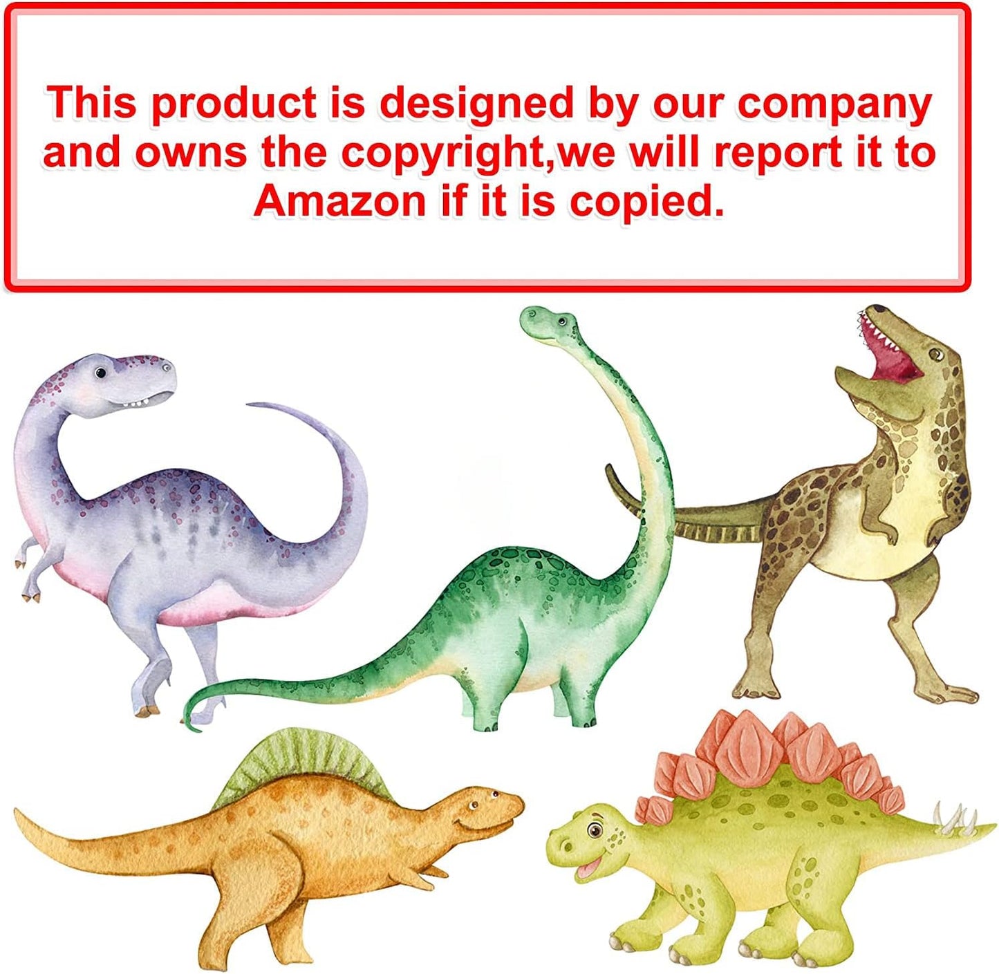 Dinosaur Wall Decals Glow in The Dark Dinosaur Wall Stickers Watercolor Dinosaur Decal Large Removable Vinyl Dino Wall Decals for Boys Bedroom Kids Girls Nursery Playroom Living Room Wall Decor Green