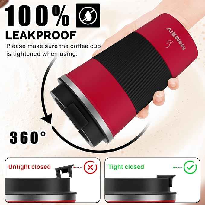 MOMSIV 17oz Travel Mug, Insulated Coffee Cup with Leakproof Lid, Vacuum Stainless Steel Double Walled Reusable Tumbler for Hot and Cold Water Coffee and Tea In Travel and Car