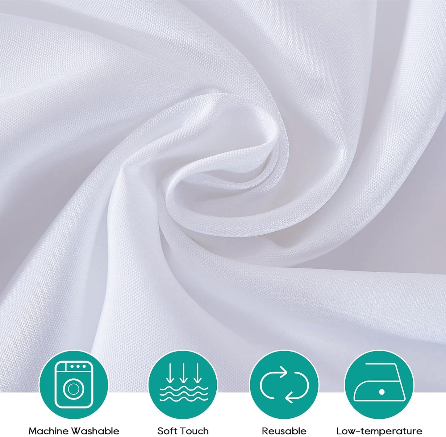 Surmente 120 inch Round tablecloths -10 Pack White Round Table Cloths, Polyester Fabric Table Covers for Weddings, Banquets, or Restaurants