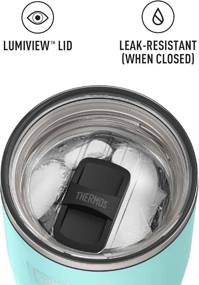 THERMOS ICON SERIES, Stainless Steel Tumbler with Slide Lock, 24 Ounce, Sea Green