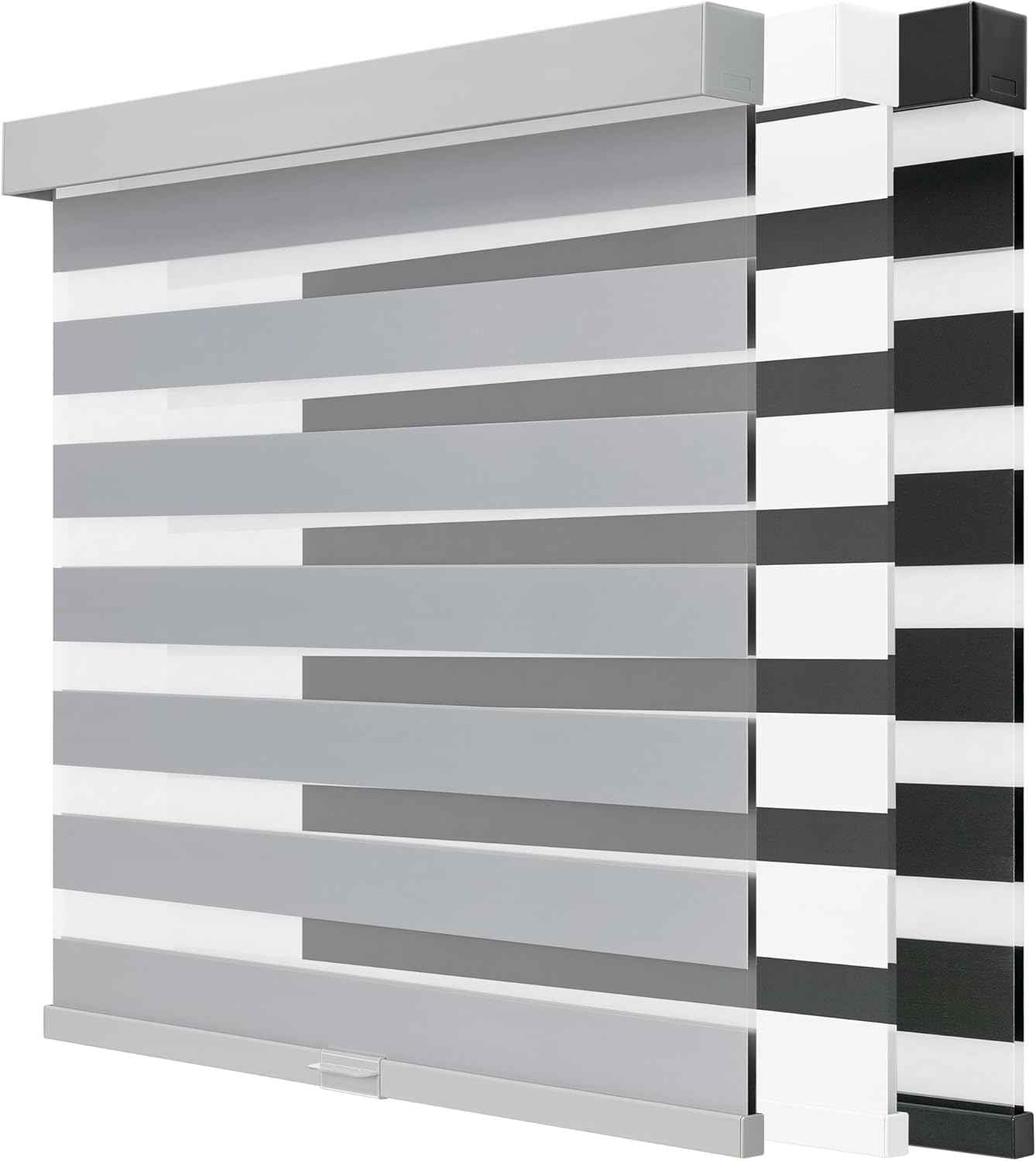 Cordless Zebra Blinds for Windows, Free-Stop Zebra Window Blinds, Dual Layer Light Filtering for Privacy, Easy Install Zebra Shades for Indoor Windows(Gray,36" W x 72 "H)
