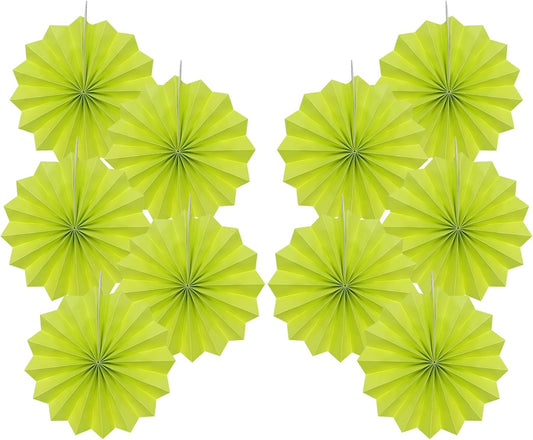 Green Graduation Party Decor,Tropical Party Decorations,Emerald Green Party Decorations,Hawaiian Themed Party Decorations,8in Hanging Paper Fans 30 Color DIY Set (Clear Green)